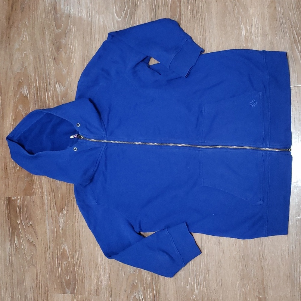 (L) Denver Hayes Solid Color Full Zip Half Sleeve Hoodie Cozy Loungewear